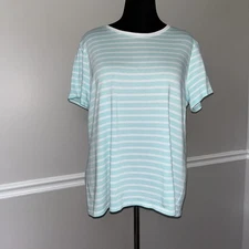 Crown & Ivy Women's Cotton Blend Short Sleeve Crew Neck Shirt Multicolor Size 2X