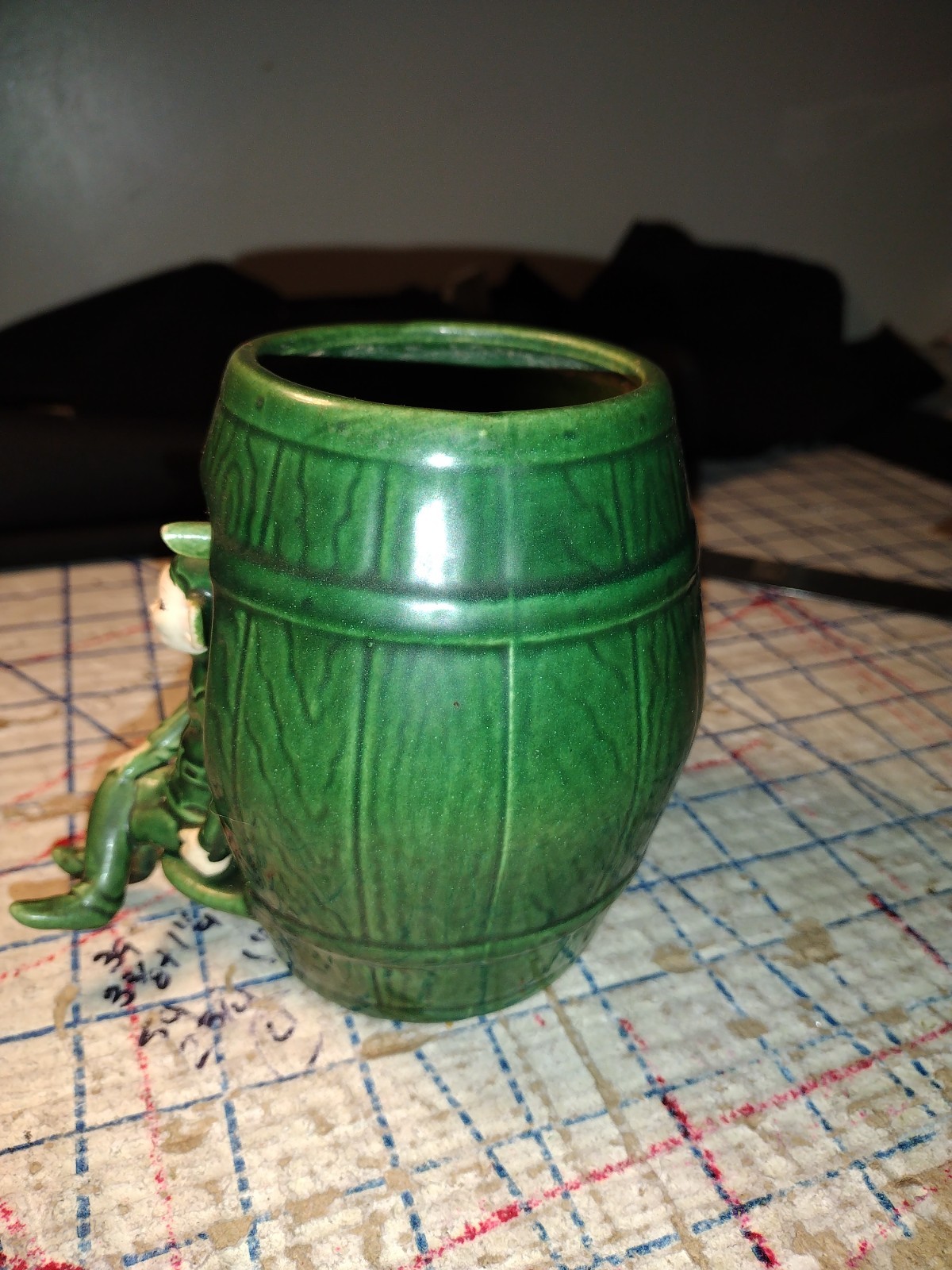 TREASURE CRAFT Pixie Elf Green Planter Flower Bucket AS IS