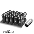 [OPEN BOX]J2 M12 X 1.5 BLACK 24MM OD/50MM 20X CLOSE END LUG NUT SET W/EXTENTION