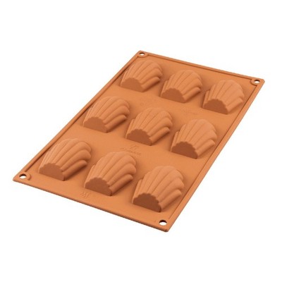 Silikomart Muffinbackform Madeleine 9er 6,8cmx4,5cm H 1,7cm Silikon, terracotta