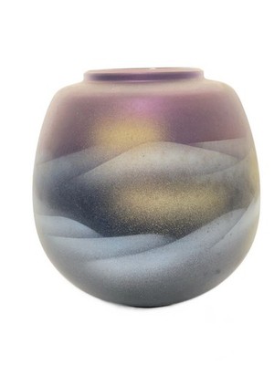 Japanese Kutani Ware Gray Flower Vase-CF444