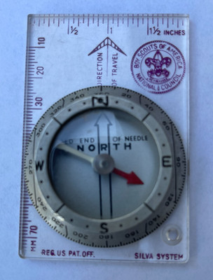 Vintage Boy Scouts of America BSA - Silva System Compass - USA Hiking Camping