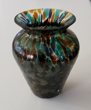 Vintage Hartley Wood streaked shapely glass vase 1k 6" high