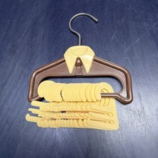 MCM Vintage Tie Organizer Rack Hanger Necktie Scarf belt Shirt figure brown men