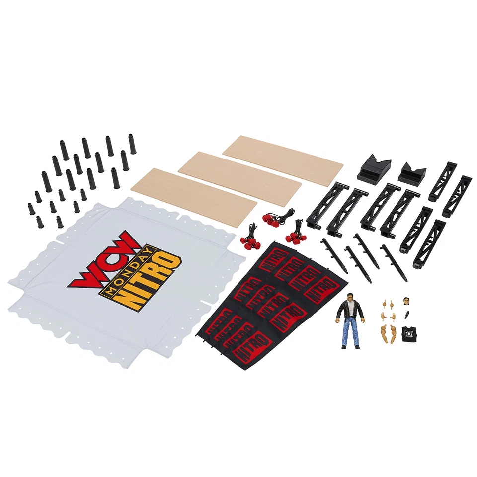 Juego de anillo de lucha libre WCW Nitro escala real con Eric Bischoff Ultimate Edition Foto 3 de 3