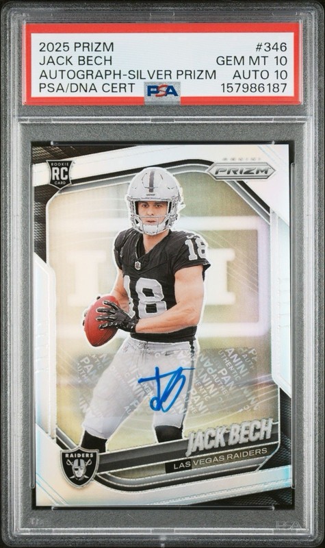 2025 Panini Prizm - Rookies Jack Bech #346 Silver Prizm Autographs PSA 10