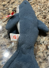 TY Beanie Babies Crunch the Shark Plush Beanbag Stuffed Animal 1996