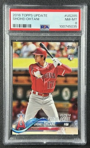 SHOHEI OHTANI PSA 8 2018 TOPPS UPDATE #US285 ROOKIE DEBUT RC ANGELS 5035