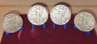 Lot Of 4 1939 - Walking Liberty Silver Half Dollars 90% Silver - 3 Den., 1 Phil.