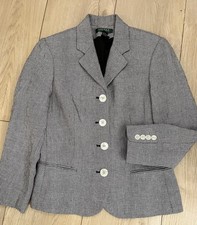 RALPH LAUREN, LADY'S SZ 6, 100 LINEN, BLK/WT TWEED LOOK JACKET