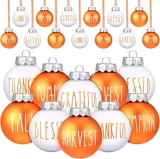 Vinsot 12 Pcs Fall Ball Ornaments for Tree 2.36 Inch Thanksgiving Plastic... 