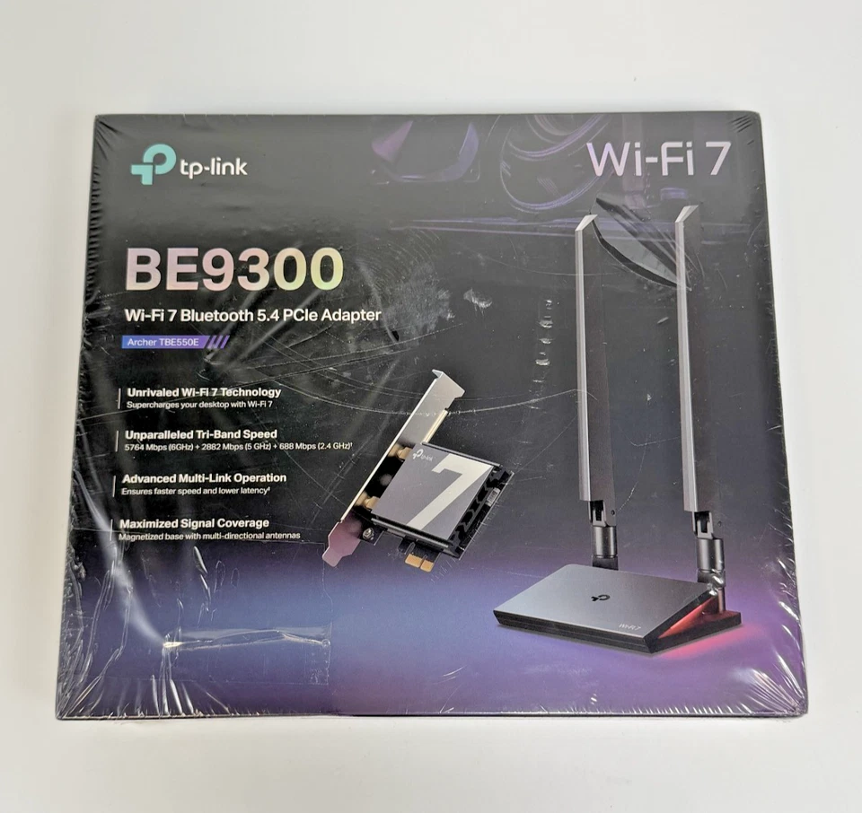 TP-Link BE9300 WiFi 7 PCIe Card for Desktop PC Tri-Band Supports AMD/Intel *NEW* - Image 2 of 4