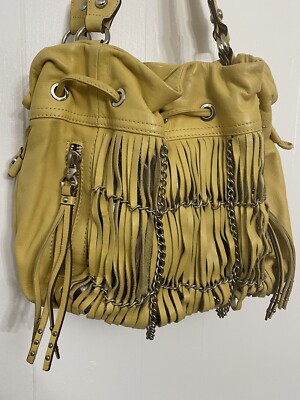 b makowsky yellow handbag