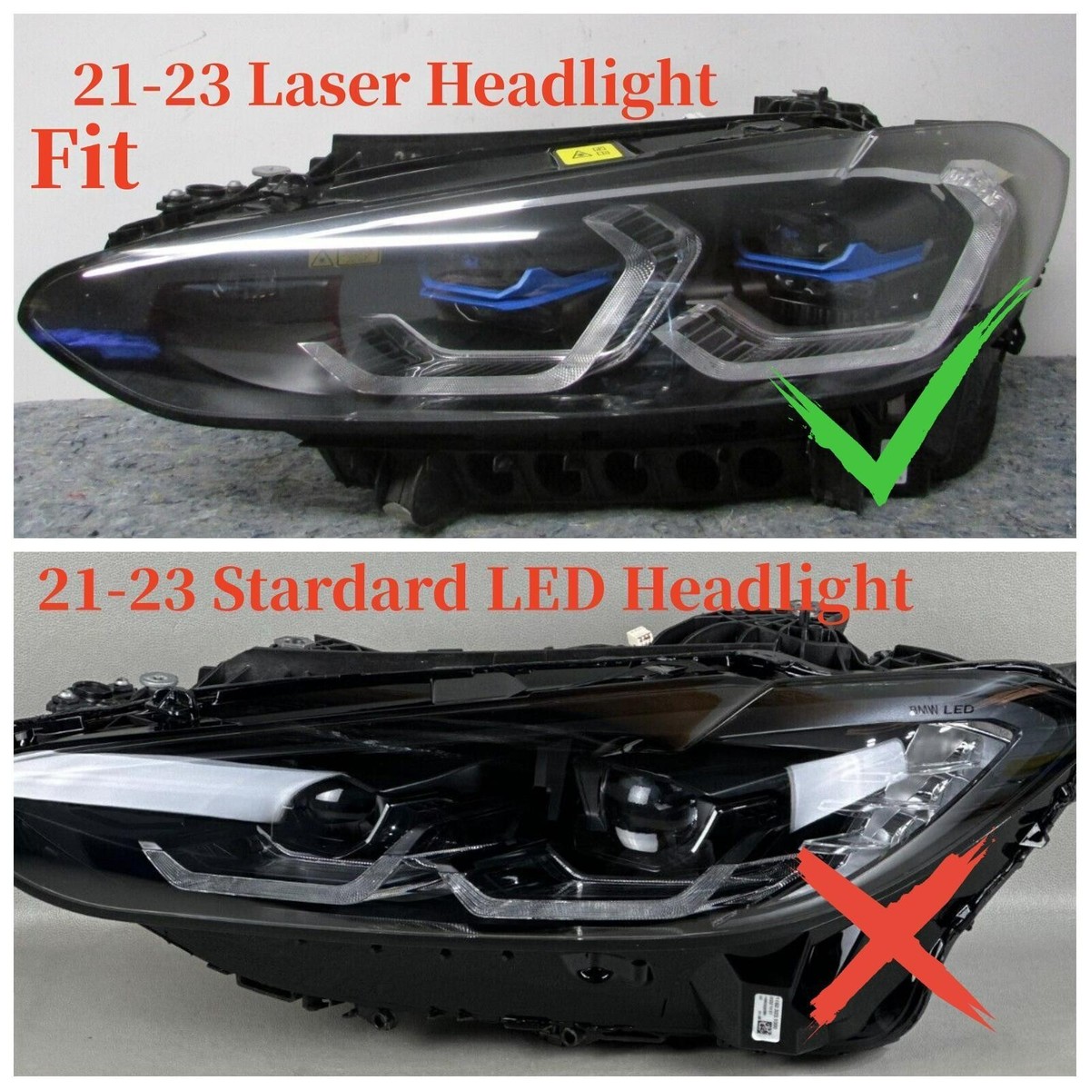 4X For BMW G22 G23 G26 430i M440i G80 M3 G82 M4 US Laser Headlight
