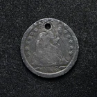 1853 w/Arrows Liberty Seated Silver Dime With Old Hole (bb17473)