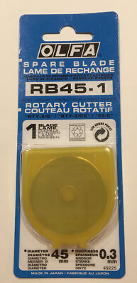 Olfa 45mm Rotary Cutter Blade × 1 RB45-1 (1 Blade) RTY-2/G, RTY-2/DX, 45-C