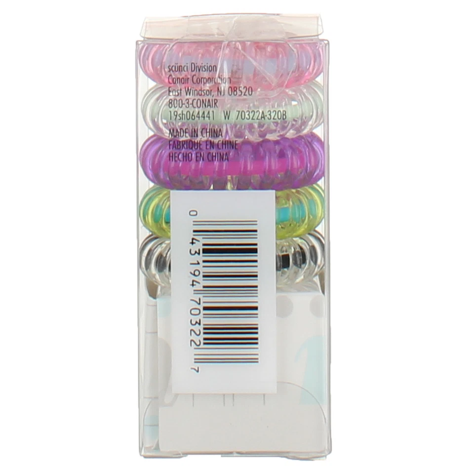 Colas de caballo Scunci Spirals agarre antideslizante, colores surtidos, 5 unidades Foto 2 de 2