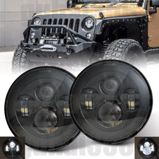 2pcs 7 Led Headlights Hi-lo Sealed Beam For Jeep Wrangler Jk Jku Lj Tj Cj 97-18