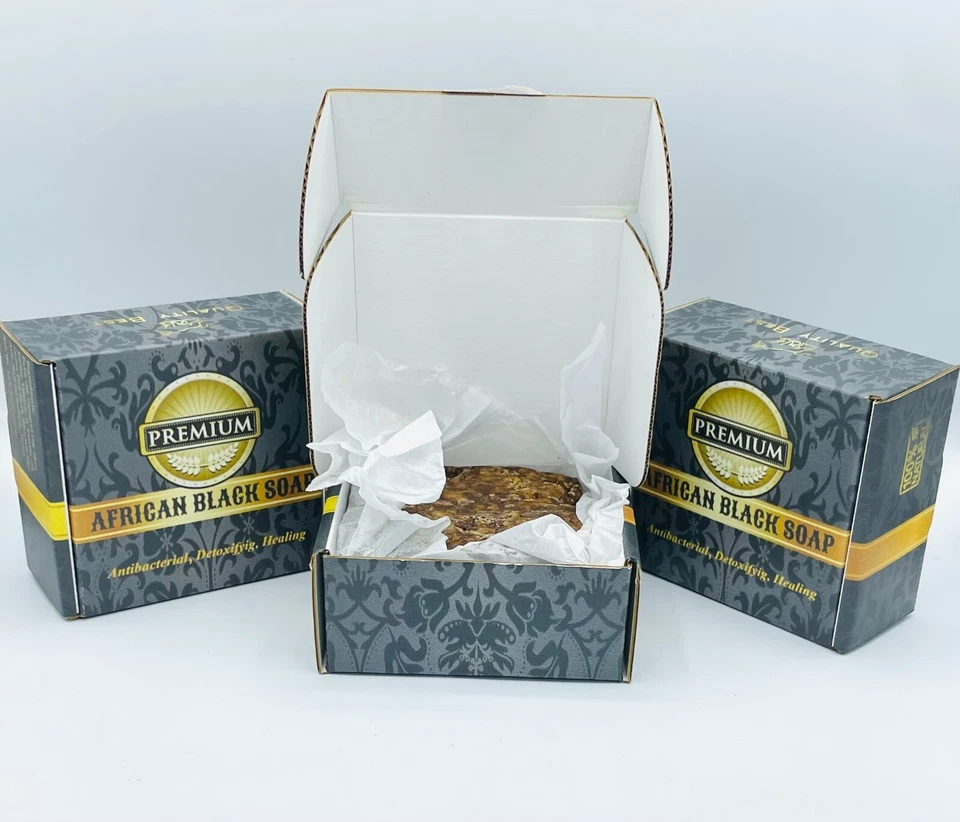 1 lb- 16oz Raw African Black Soap Bar 100% Pure Natural Organic Ghana BEST - Image 2 of 4
