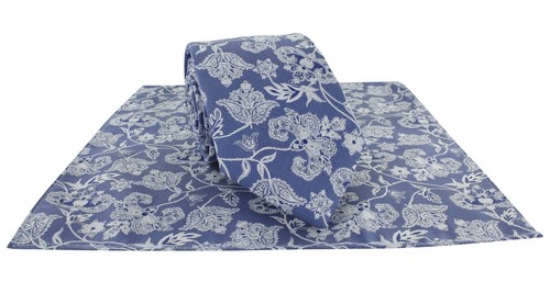 Michelsons of London Sprawling Floral Tie & Pocket Square Set. - Picture 2 of 28