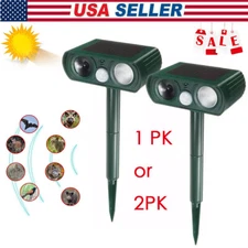 Solar Ultrasonic Animal Repellent with Motion Sensor for Squirrels Raccoon Fox