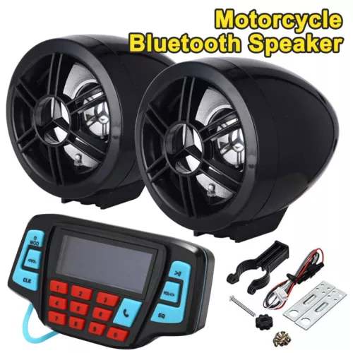 Waterproof Bluetooth Motorcycle ATV Stereo Speaker Amplifier System MP3 Radio - Bild 1 von 9