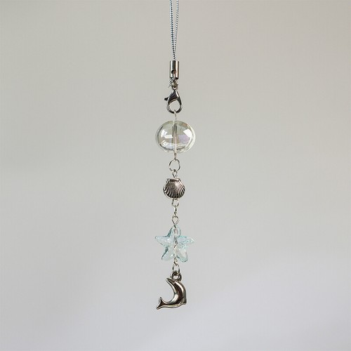 Y2K Fashion Ocean Dolphin Starfish Phone Chain Cute Beaded Mobile Phone Lany _ou - Zdjęcie 3 z 5