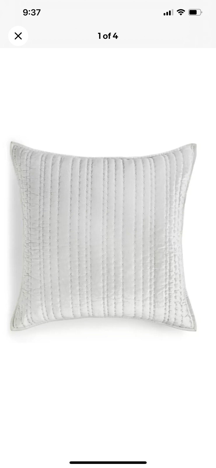 Hotel Collection Velvet Quilted (1) Euro Pillow Sham 150 Palladiumnew