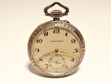 ANTIQUE EARLYLUXURY  SWISS TWO TONE SILVER 800 MEN'S POCKET WATCH "LANGENDORF"