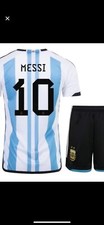 Argentina World Cup Jersey w/ Patches 3 Stars 2022/2023 Messi #10 Mens Size S-XL
