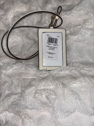 NEW Coach Chalk Crossgrain Leather ID Lanyard Document Holder $68 - Picture 5 of 14