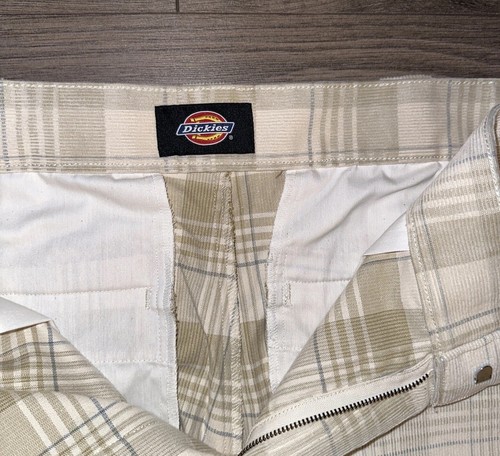 New Dickies Alma Cord Striped Pant Mens 36x33 High Rise Beige Corduroy Pants Tan - Picture 8 of 14