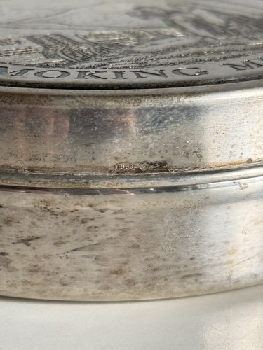 RARA TABACCHIERA SCATOLA MIXTURE BALKAN SOBRANIE ARGENTO 800 COLLEZIONE PIPE - Foto 7 di 7