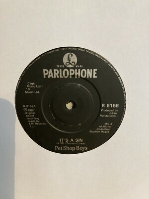 Pet Shop Boys It's A Sin Classic Eighties Synth Pop 7'' vinyl