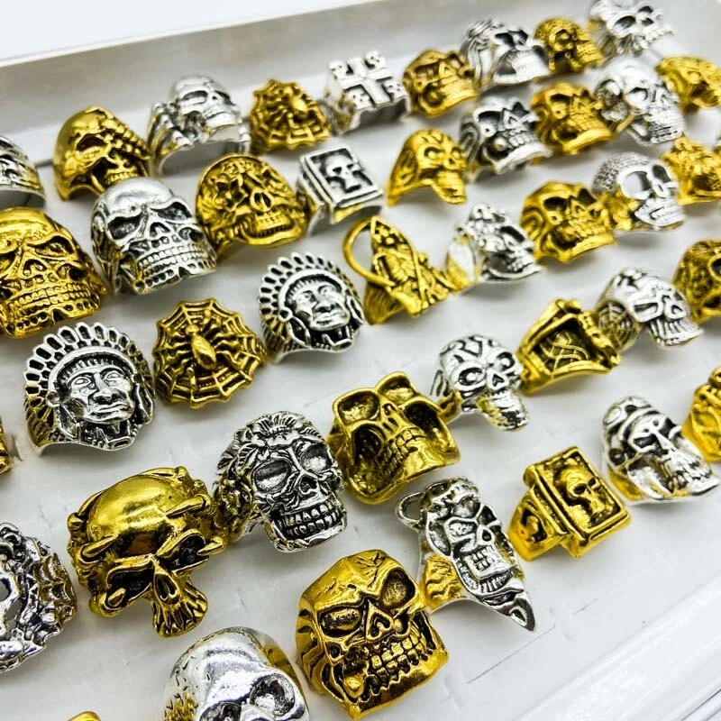 Gold skull jewelry discount
