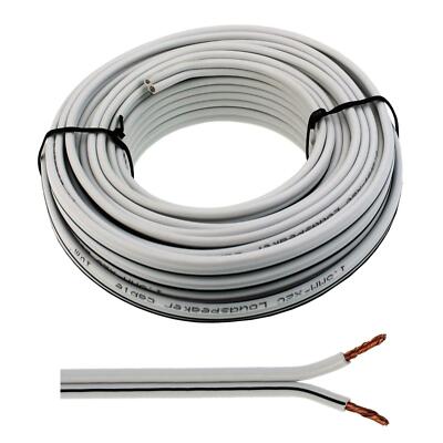 10m Lautsprecherkabel 2x 1,5mm² Weiß Audiokabel Boxenkabel