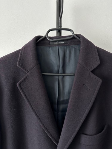 AUTH! VERSACE collection wool cashmere single breasted coat burgundy - Picture 4 of 13