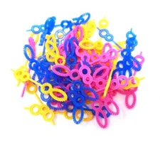 50 Pcs Colorful Plastic Multihole Bubble Wands Sticks Party Favors for Kids