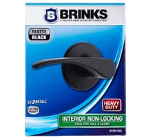 Brinks Heavy Duty Interior Non-Locking Hall or Closet Lever Matte Black 2730-122
