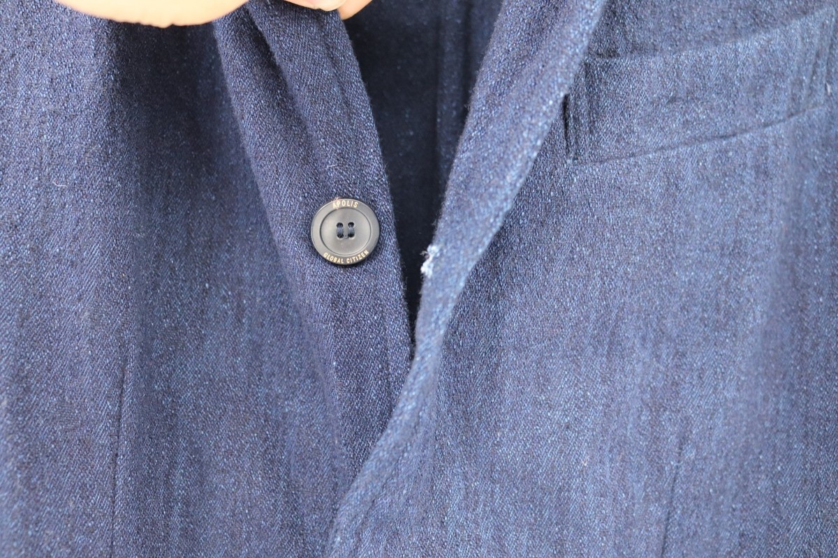 Apolis Global Citizen sport coat mens sz P three button indigo