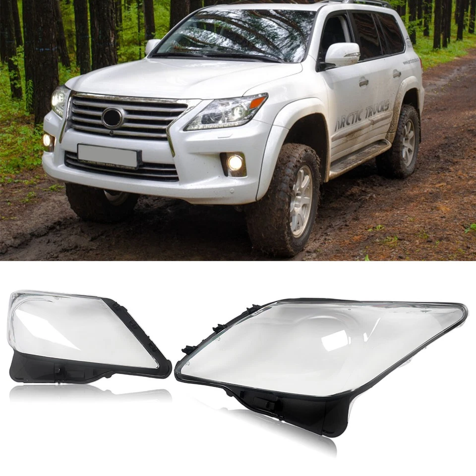 Pair For Lexus LX570 2013-2015 Clear Headlight Lens Headlamp Cover Replacement Foto 3 de 4
