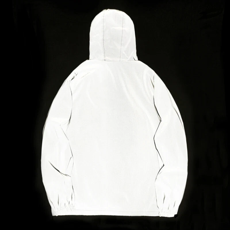 Men's Reflective Windbreaker Jacket Lightweight Classic Coat Waterproof Outdoor - Image 4 of 4