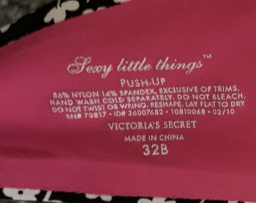 Sexy Little Things Black Floral Underwire Padded Push Up Bra, Women's Size 32B - Picture 5 of 5