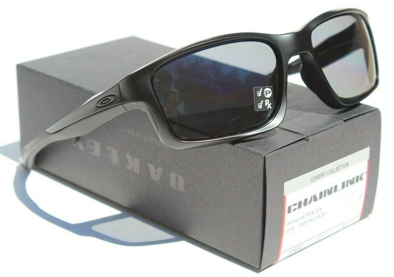 OAKLEY Chainlink POLARIZED Sunglasses Matte Black/Grey Covert NEW OO9247-15  – Biblioteca Nacional de Angola