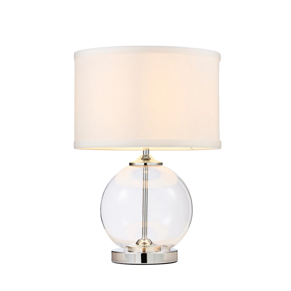 Litecraft Small or Large Rhonda Table Lamp Glass Base With White