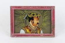 Mewar Ranas Portrait - Old Handcrafted Reverse Glass Miniature Rajput Artwork