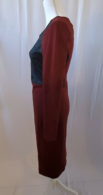 BCBGMaxAzria Womens Small Red Mixed Media Faux Leather Sheath Dress NEW |  eBay
