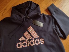 NWT,  55. ADIDAS Women's Logo Hoodie Sweatshirt Cotton Blend Style  HD8210