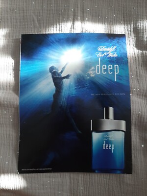 Werbepapier Parfum. Ad Davidoff Deep Parfum von 2004