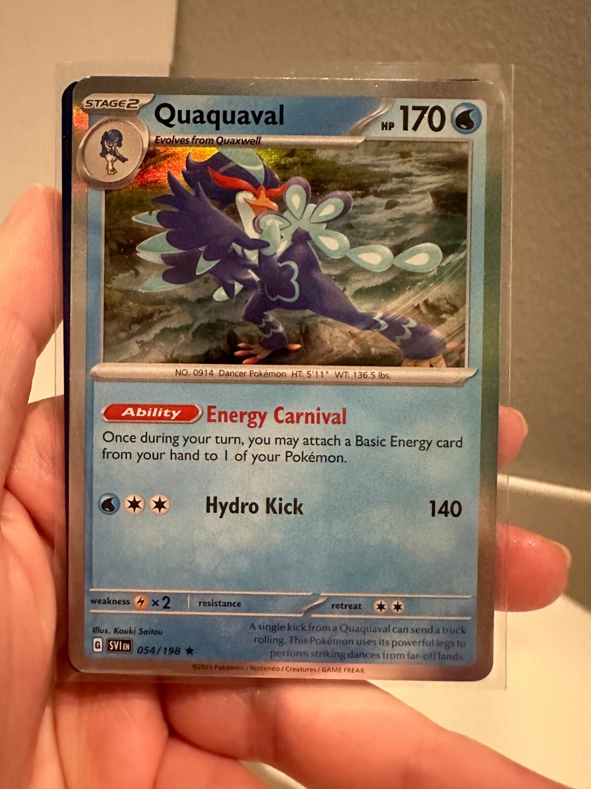 4x Quaquaval 2023 Scarlet & Violet 54/198 NM Holo Pokemon Card NM 313#255-260